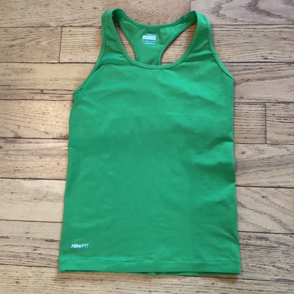Nike Fit Dry sports tank, racerback, size S, green, bra built in - Picture 1 of 5